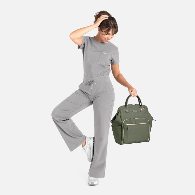 MOMENTUM ROUND NECK AND WIDE LEG SCRUB SET